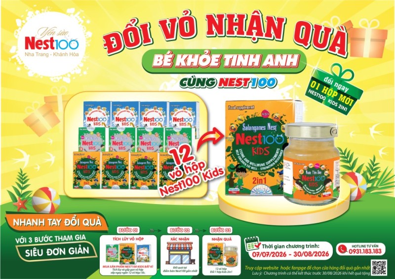 CHƯƠNG TRÌNH "ĐỔI VỎ NHẬN QUÀ – BÉ KHỎE TINH ANH CÙNG NEST100”