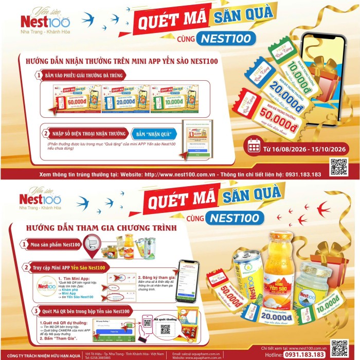 CHƯƠNG TRÌNH QUÉT MÃ SĂN QUÀ - RƯỚC LỘC VỀ NHÀ CÙNG NEST100