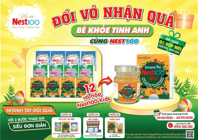 CHƯƠNG TRÌNH "ĐỔI VỎ NHẬN QUÀ – BÉ KHỎE TINH ANH CÙNG NEST100”