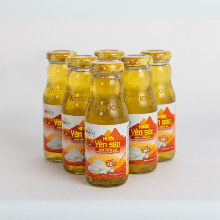 [Hộp 6 chai 185ml] - Nước yến sào Năng Lượng Trẻ Nest100 - Tăng cường trí nhớ - Aquapharm